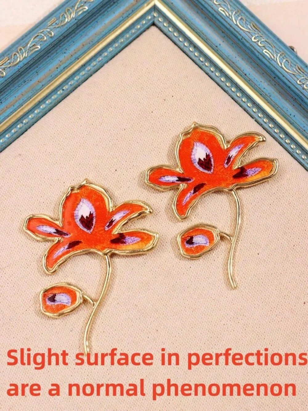 Multicolor Women's Oversized Ombre Flower Drop maximalist Earrings